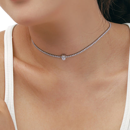 [ELAN LUXE]1.0 carat Unique Pear Cut Tennis Necklace