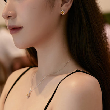 [ELAN LUXE]Delicate Radiant Oval Cut Daily Earrings