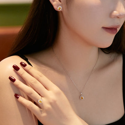 [ELAN LUXE]Delicate Radiant Oval Cut Daily Earrings