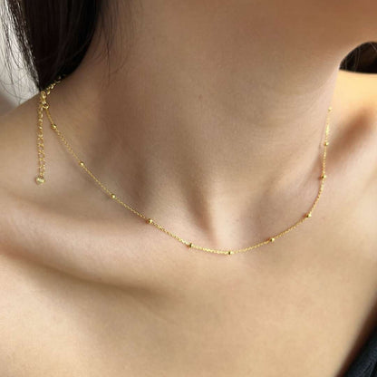 [ELAN LUXE]Small Bead Clavicle Chain Simple Necklace