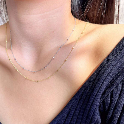 [ELAN LUXE]Small Bead Clavicle Chain Simple Necklace