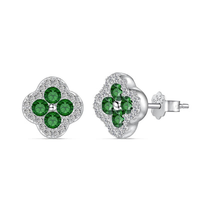 [ELAN LUXE]Four-Leaf Clover Flower Shaped Earrings