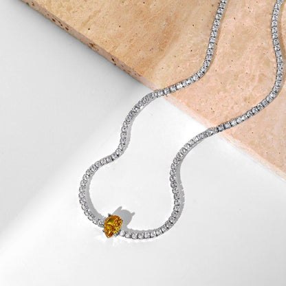 [ELAN LUXE]1.0 carat Unique Pear Cut Tennis Necklace