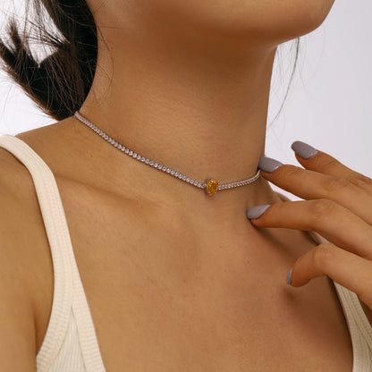 [ELAN LUXE]1.0 carat Unique Pear Cut Tennis Necklace