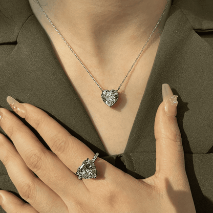 [ELAN LUXE]6.0 carat Radiant Heart Shape Necklace