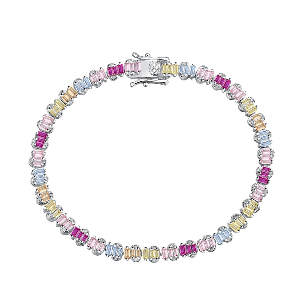 [ELAN LUXE]Delicate Colorful Emerald Cut Party Bracelet