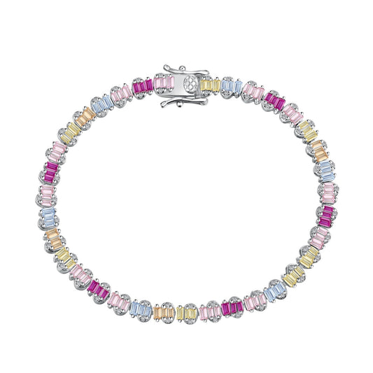 [ELAN LUXE]Delicate Colorful Emerald Cut Party Bracelet