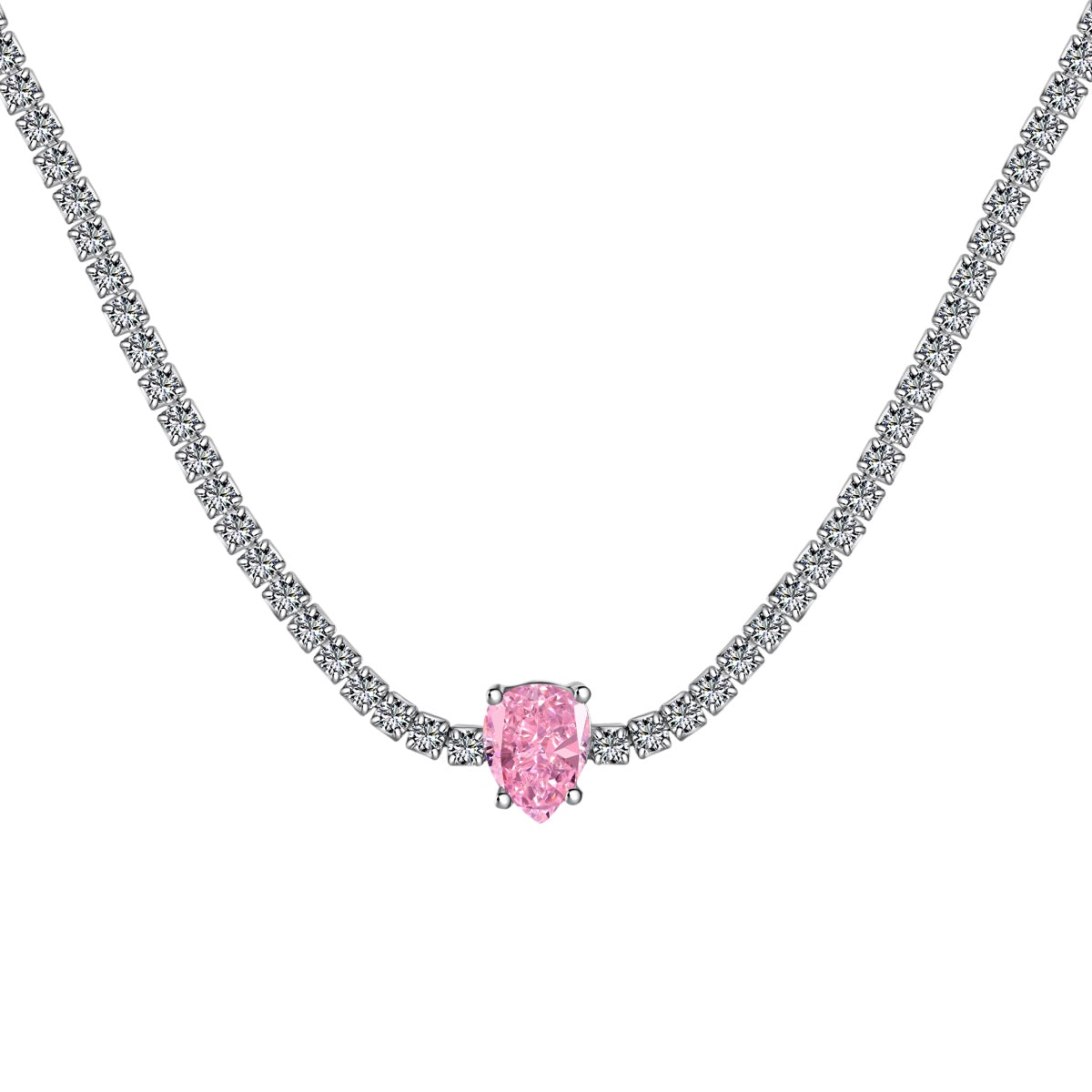 [ELAN LUXE]1.0 carat Unique Pear Cut Tennis Necklace