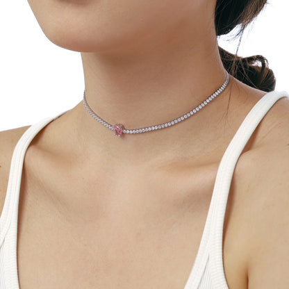 [ELAN LUXE]1.0 carat Unique Pear Cut Tennis Necklace