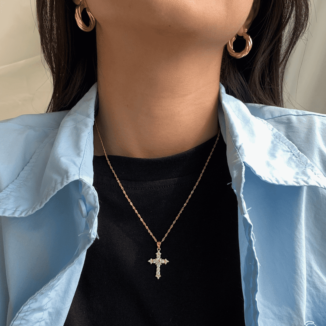 [ELAN LUXE]Delicate Cross Shape Necklace