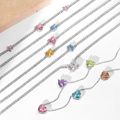 [ELAN LUXE]Dazzling Pink Heart Flower Necklace