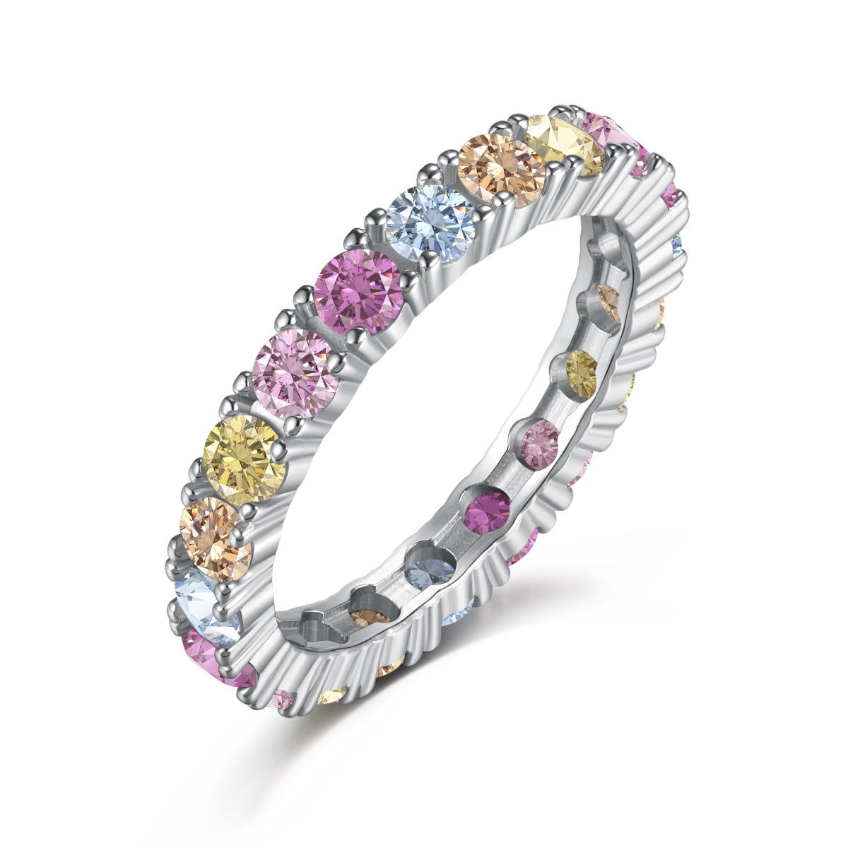 [ELAN LUXE]Dazzling Lustrous Round Cut Tennis Ring