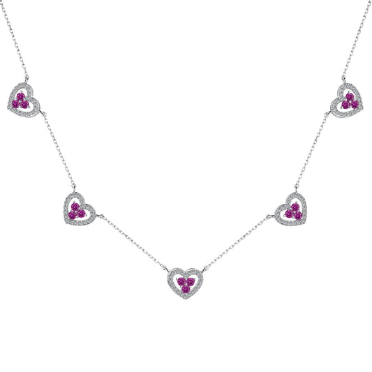 [ELAN LUXE]Sparkling Five Heart Necklace