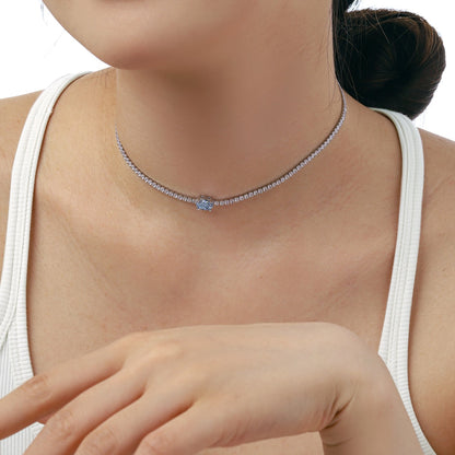 [ELAN LUXE]1.0 Carat Shining Oval Cut Necklace