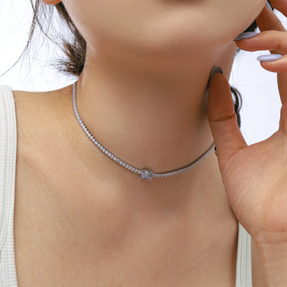 [ELAN LUXE]1.0 Carat Shining Oval Cut Necklace
