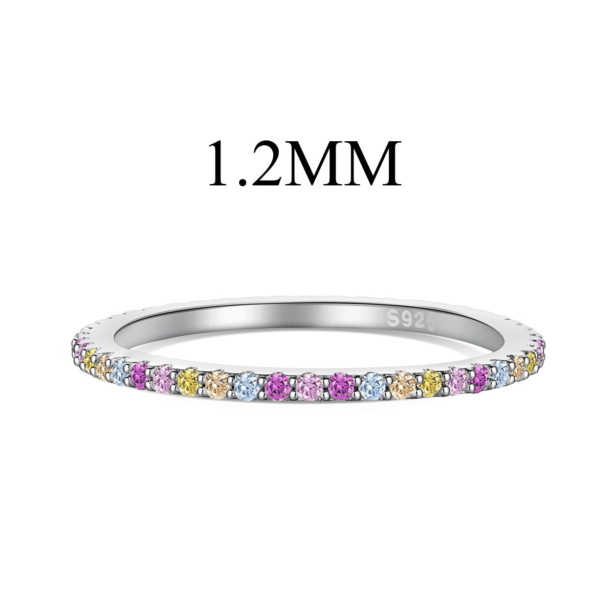 [ELAN LUXE]Ornate Colorful Round Cut Tennis Ring