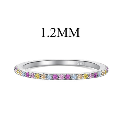 [ELAN LUXE]Ornate Colorful Round Cut Tennis Ring