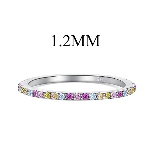 [ELAN LUXE]Ornate Colorful Round Cut Tennis Ring