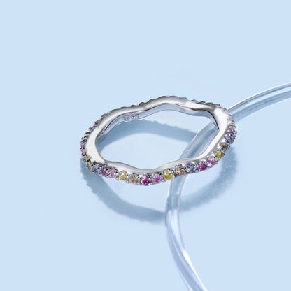 [ELAN LUXE]Dainty Colorful Round Cut Party Ring