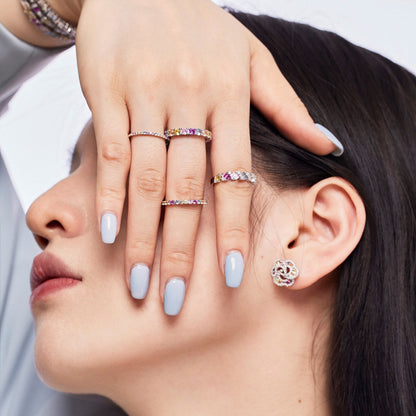 [ELAN LUXE]Unique Scintillating Round Cut Daily Ring