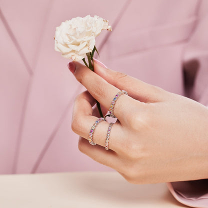 [ELAN LUXE]Unique Scintillating Round Cut Daily Ring