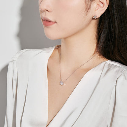 [ELAN LUXE]1.0 Carat Radiant Princess Cut Wedding Earrings