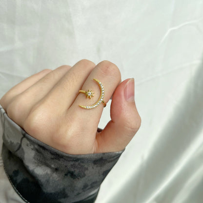 [ELAN LUXE]Eternity Moon & Star Ring