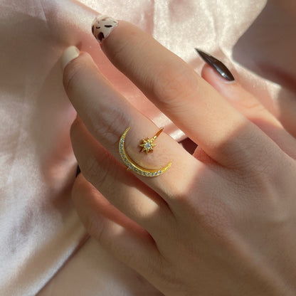 [ELAN LUXE]Eternity Moon & Star Ring