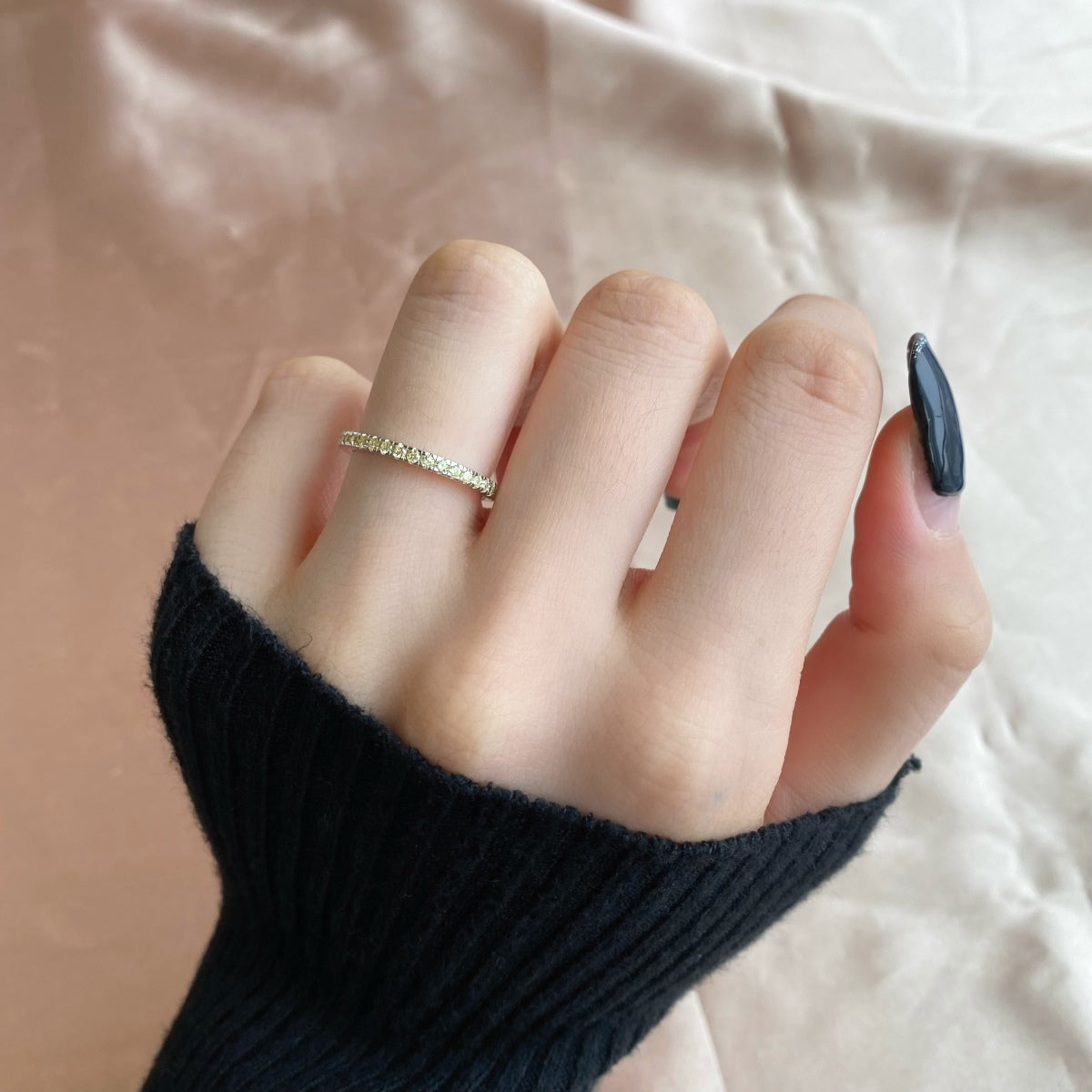 [ELAN LUXE]Delicate Sparkling Round Cut Daily Ring