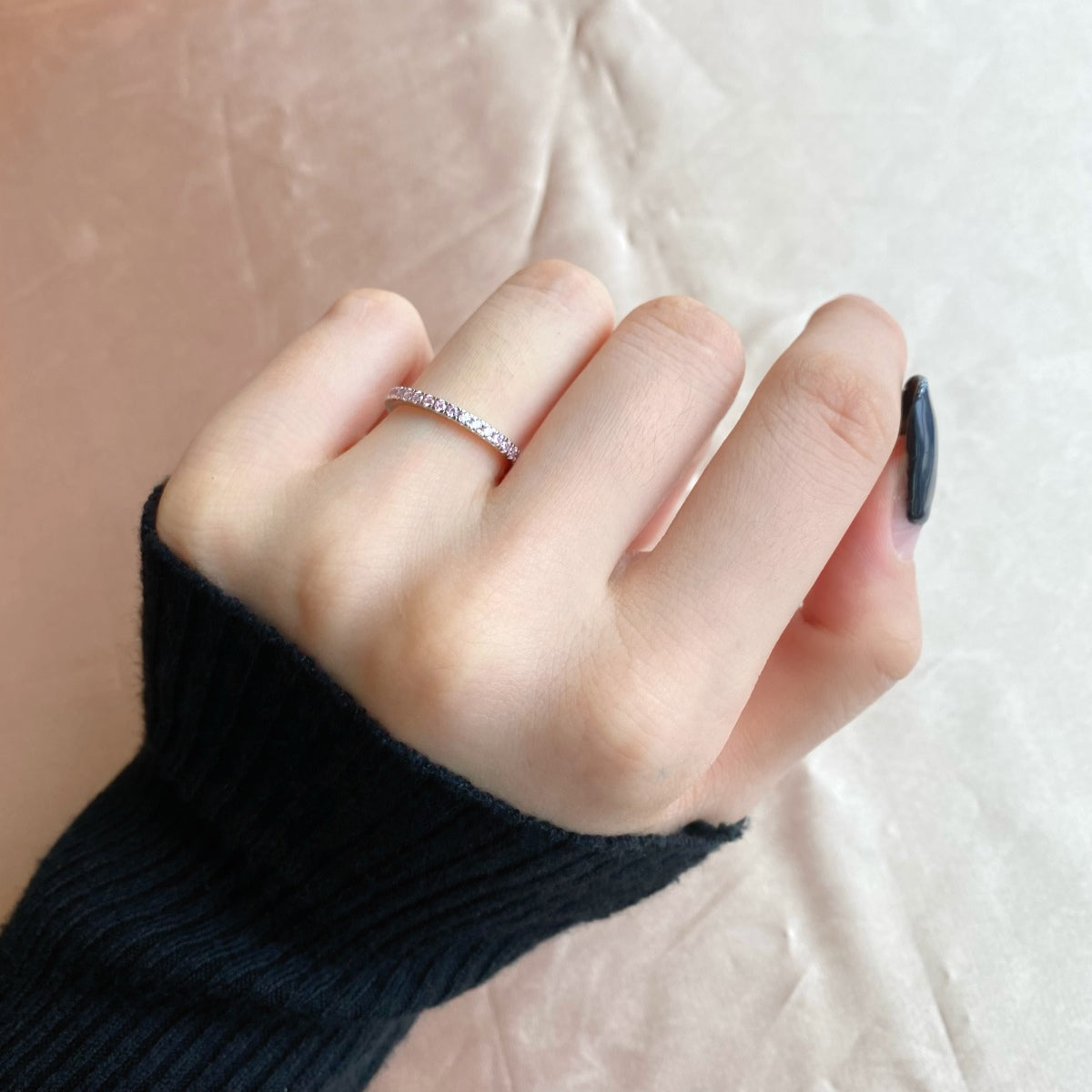 [ELAN LUXE]Delicate Sparkling Round Cut Daily Ring