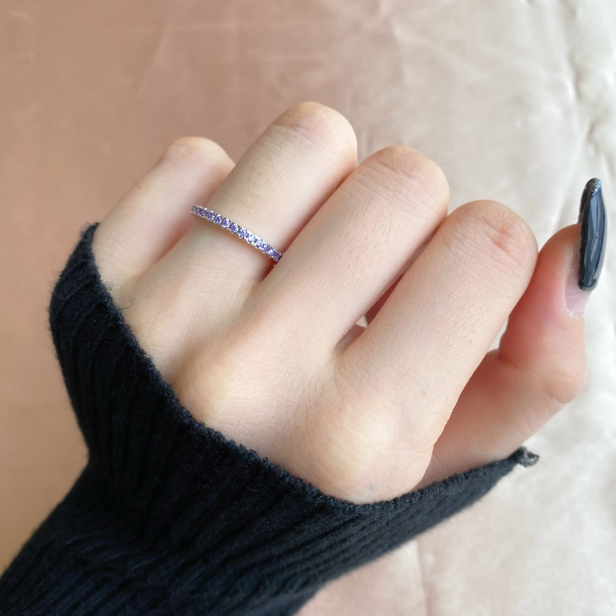 [ELAN LUXE]Delicate Sparkling Round Cut Daily Ring