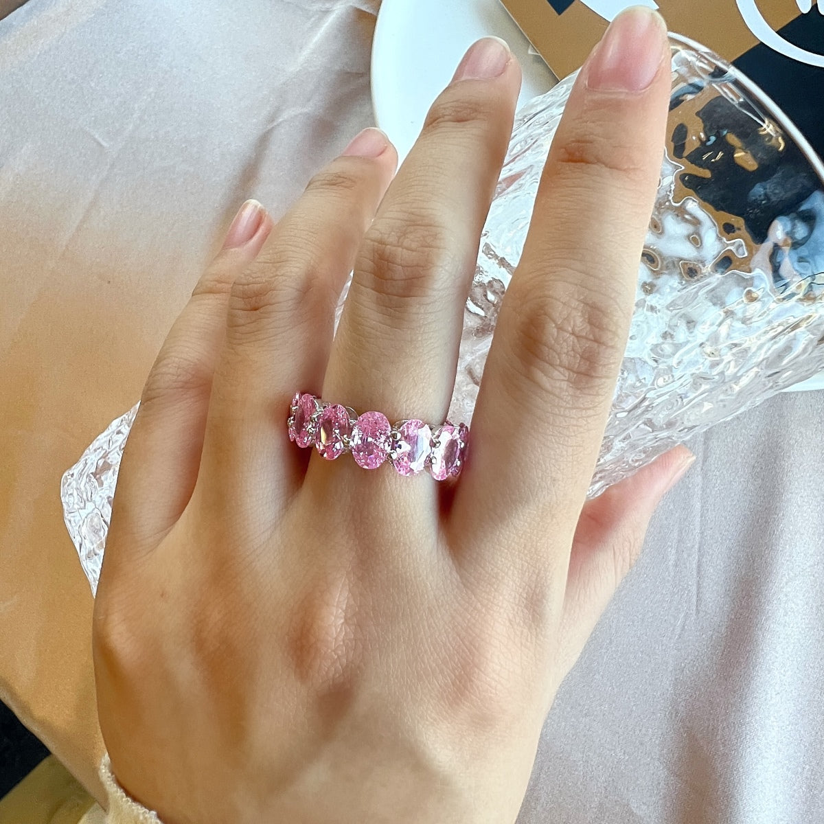 [ELAN LUXE]Dainty Elongated Cushion Cut Tennis Ring