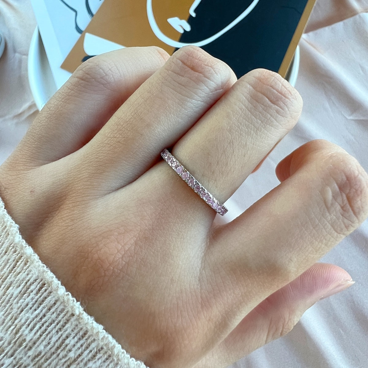 [ELAN LUXE]Delicate Sparkling Round Cut Daily Ring