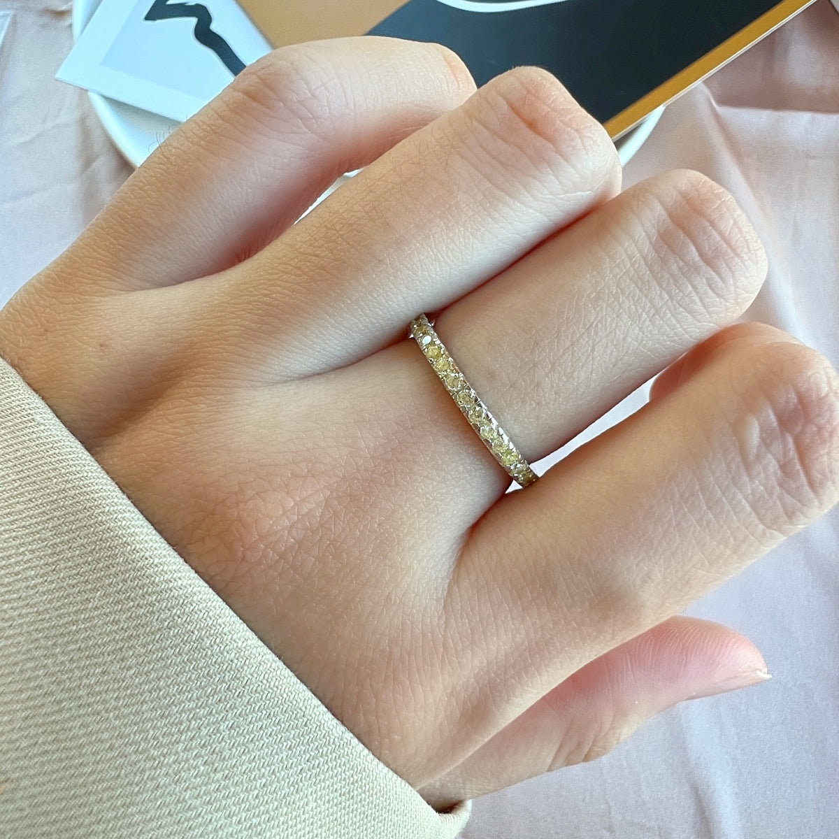 [ELAN LUXE]Delicate Sparkling Round Cut Daily Ring
