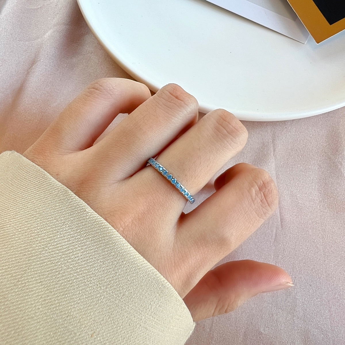 [ELAN LUXE]Delicate Sparkling Round Cut Daily Ring