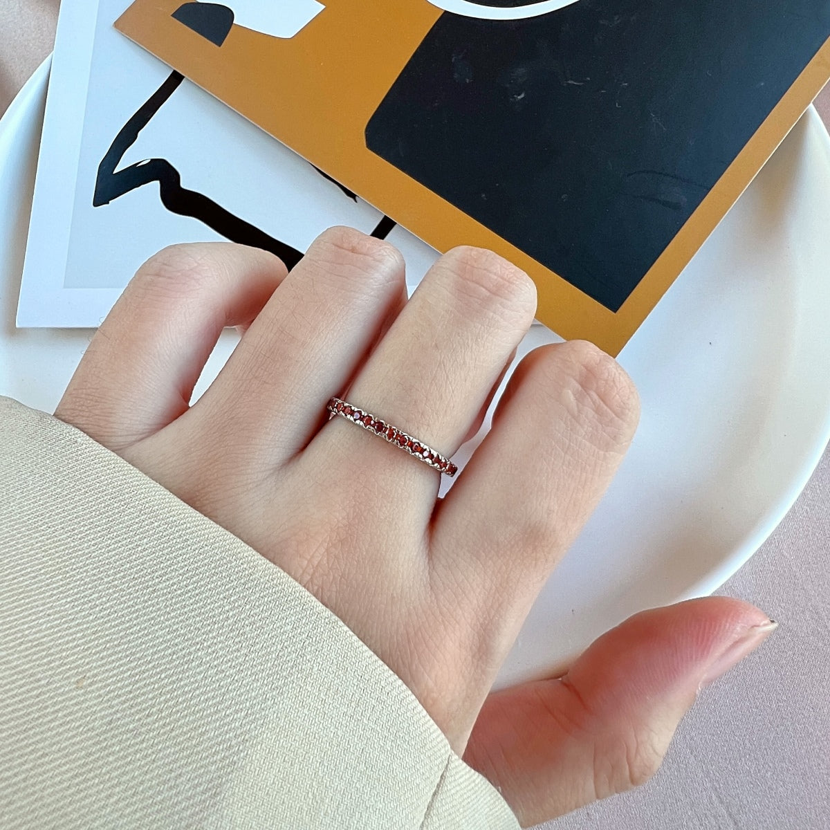 [ELAN LUXE]Delicate Sparkling Round Cut Daily Ring