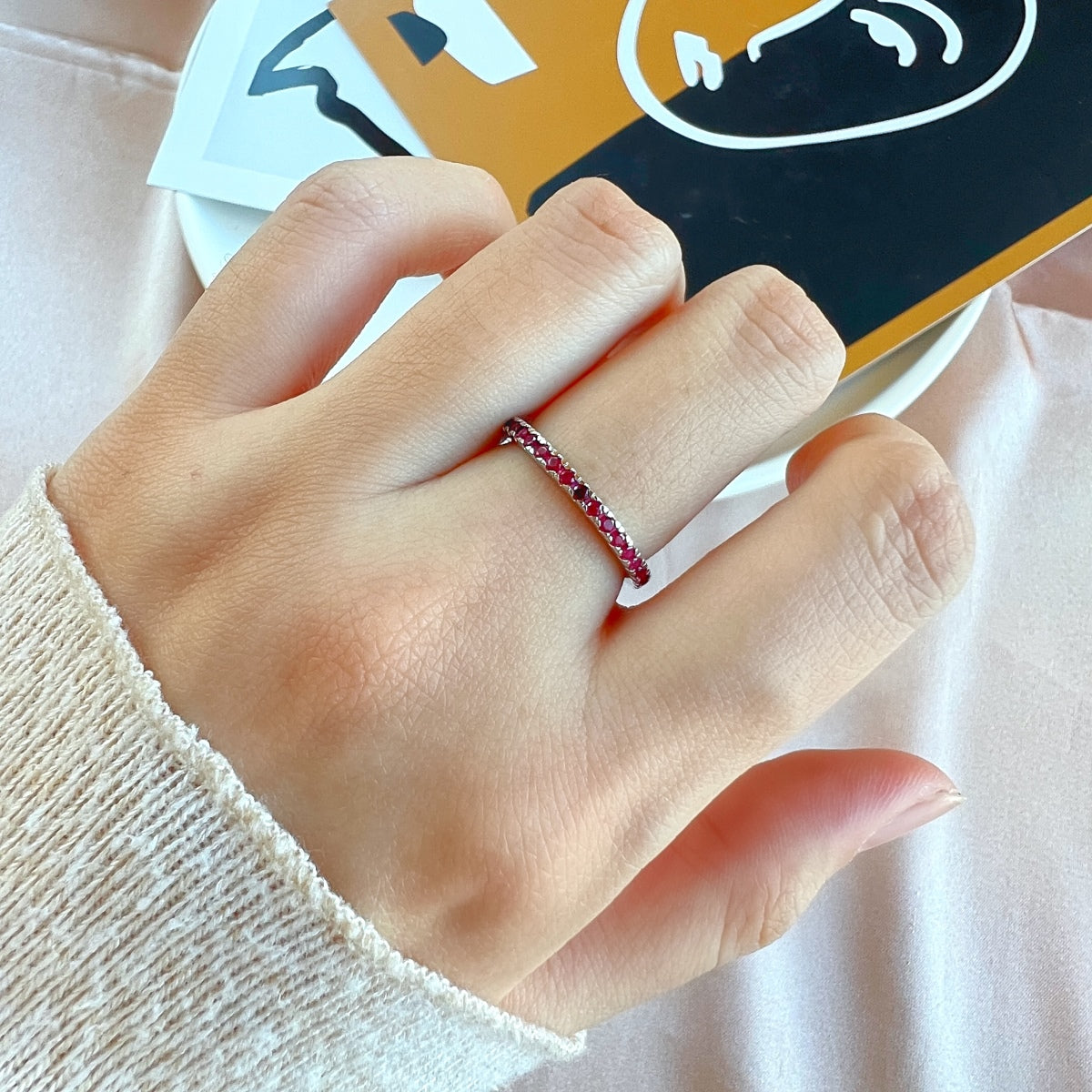 [ELAN LUXE]Delicate Sparkling Round Cut Daily Ring