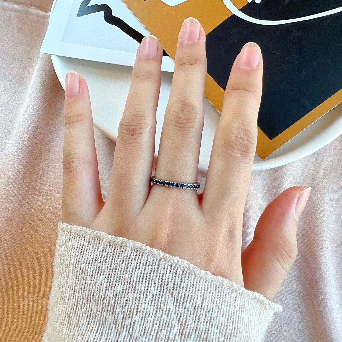 [ELAN LUXE]Delicate Sparkling Round Cut Daily Ring