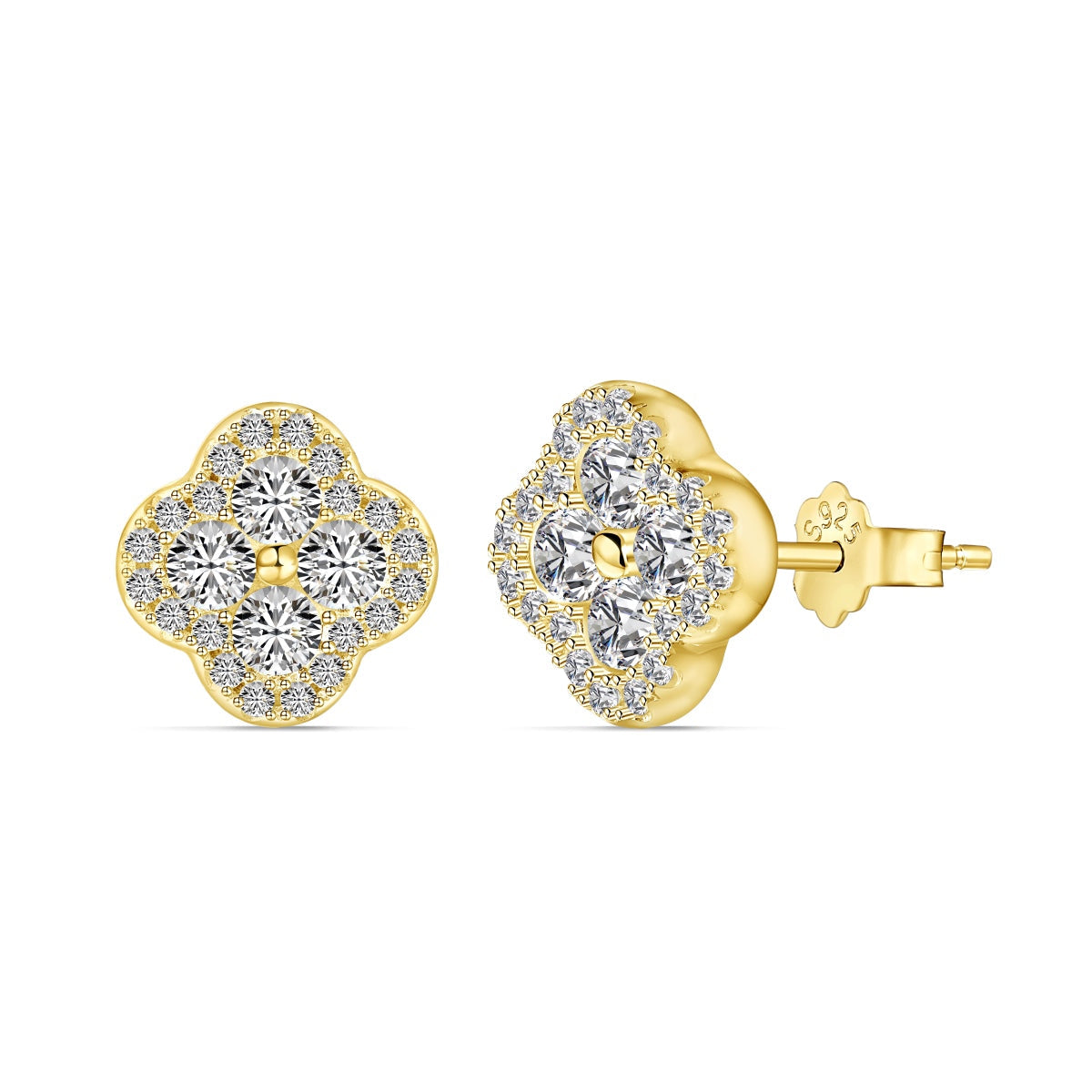 [ELAN LUXE]Four-Leaf Clover Flower Shaped Earrings