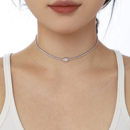 [ELAN LUXE]1.0 Carat Shining Oval Cut Necklace