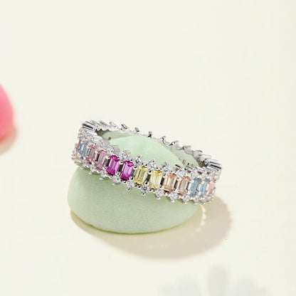[ELAN LUXE]Splashy Ornate Emerald Cut Cocktail Ring