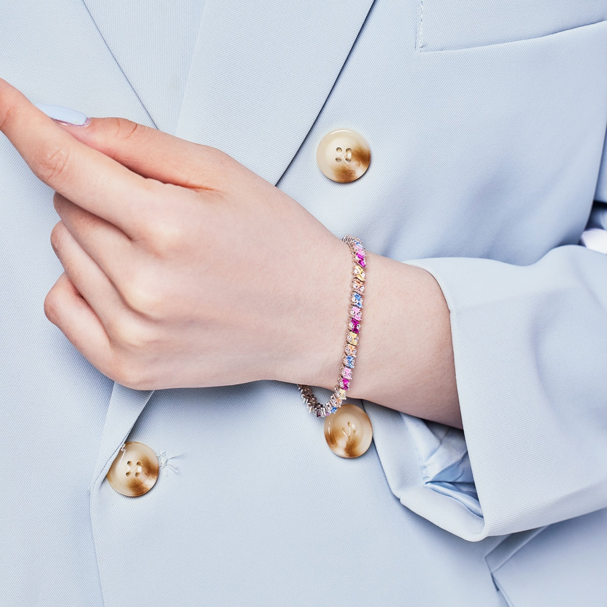[ELAN LUXE]Ornate Sparkling Multi Cut Party Bracelet