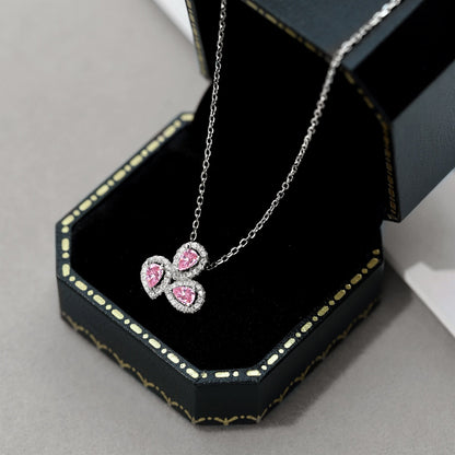 [ELAN LUXE]Elegant Flower Shape Pear Cut Necklace