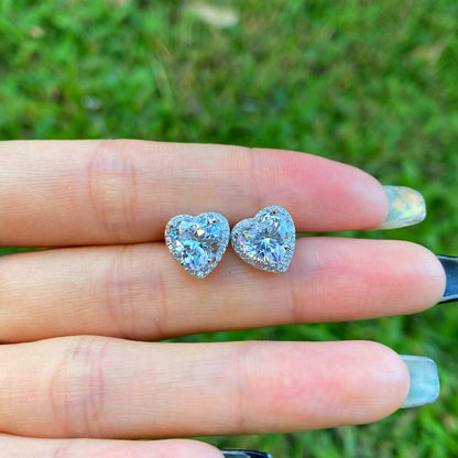 [ELAN LUXE]Sparkling Heart Shape Lover Earrings