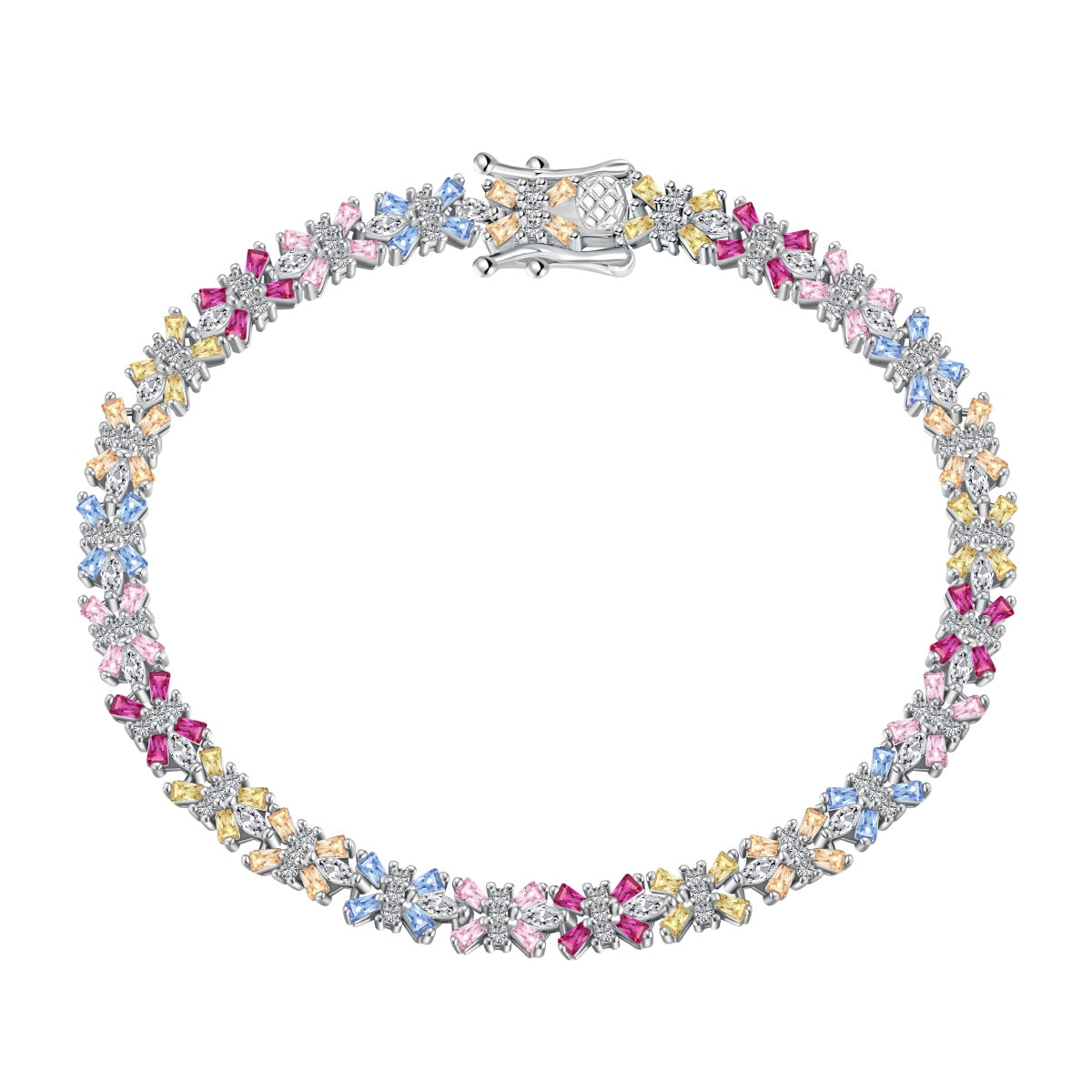 [ELAN LUXE]Radiant Colorful Emerald Cut Party Bracelet