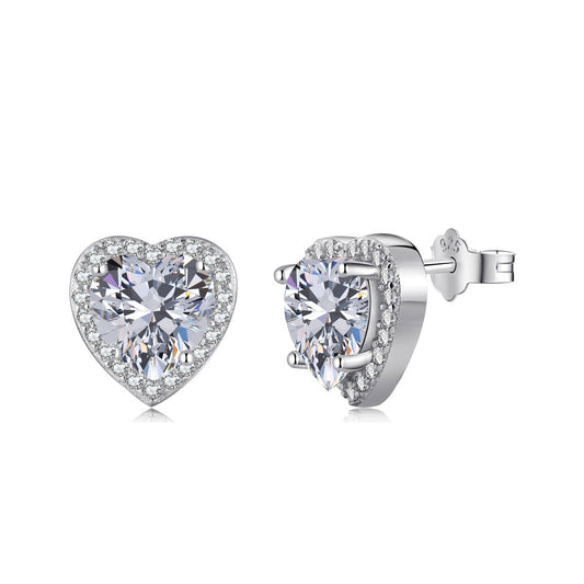 [ELAN LUXE]Sparkling Heart Shape Lover Earrings