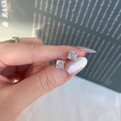 [ELAN LUXE]1.0 Carat Radiant Princess Cut Wedding Earrings