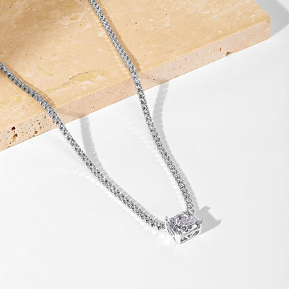 [ELAN LUXE]4.0 Carat Elegant Radiant Cut Necklace