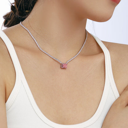 [ELAN LUXE]4.0 Carat Elegant Radiant Cut Necklace
