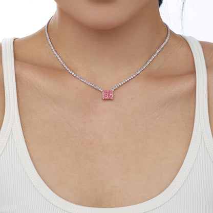 [ELAN LUXE]4.0 Carat Elegant Radiant Cut Necklace